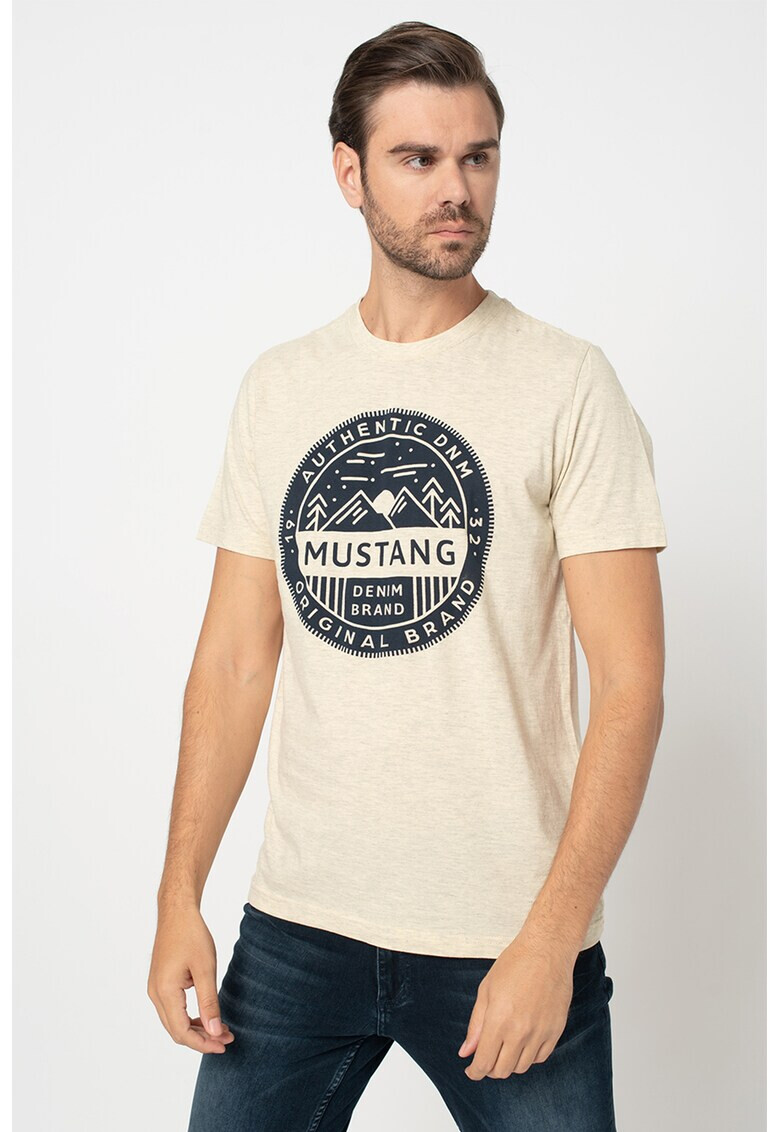 Mustang Tricou cu decolteu la baza gatului si imprimeu Alex C - Pled.ro