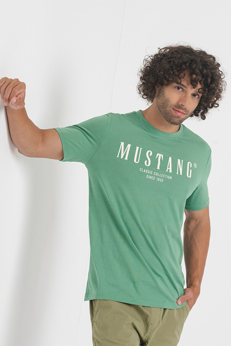 Mustang Tricou cu decolteu la baza gatului si imprimeu logo - Pled.ro