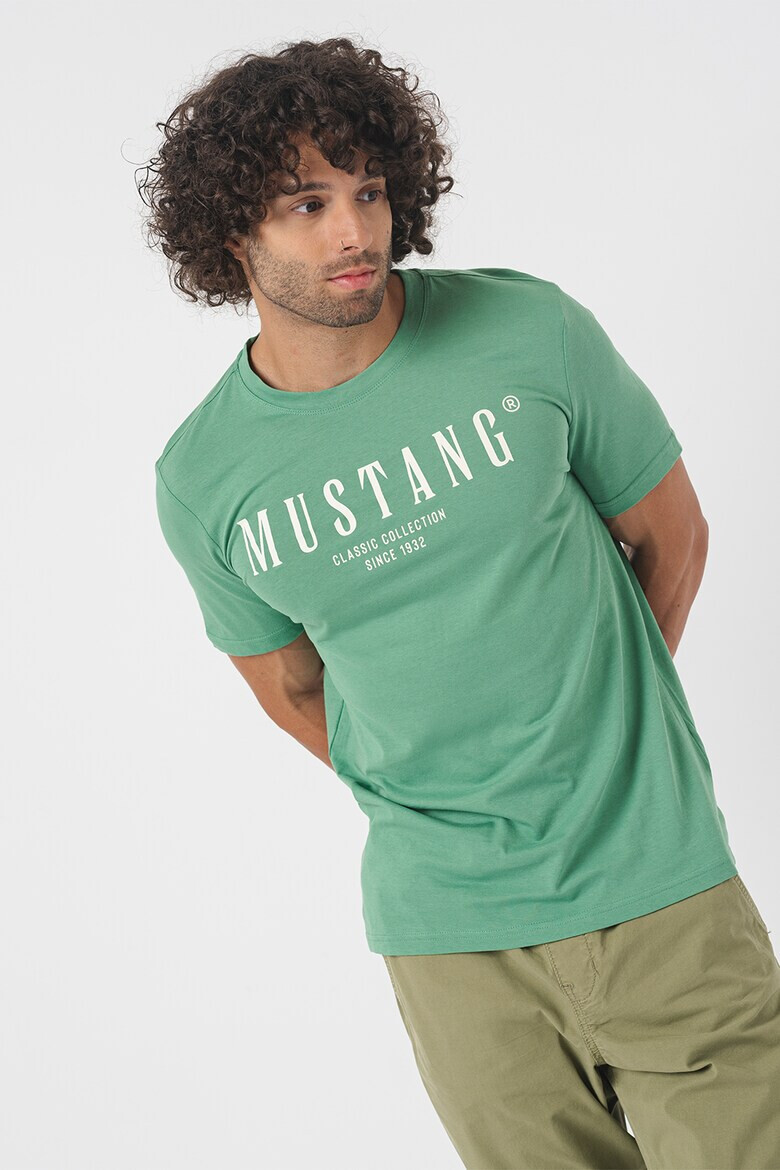 Mustang Tricou cu decolteu la baza gatului si imprimeu logo - Pled.ro