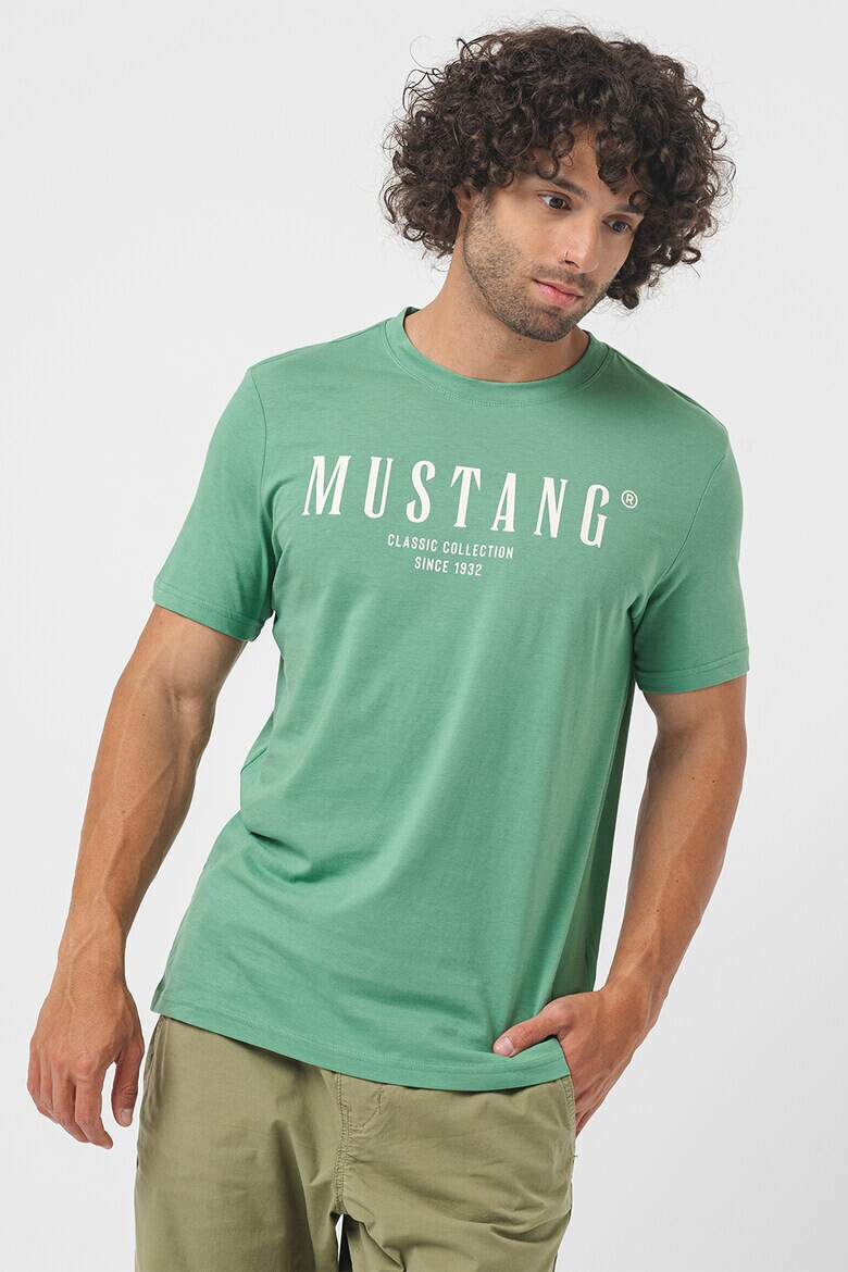 Mustang Tricou cu decolteu la baza gatului si imprimeu logo - Pled.ro