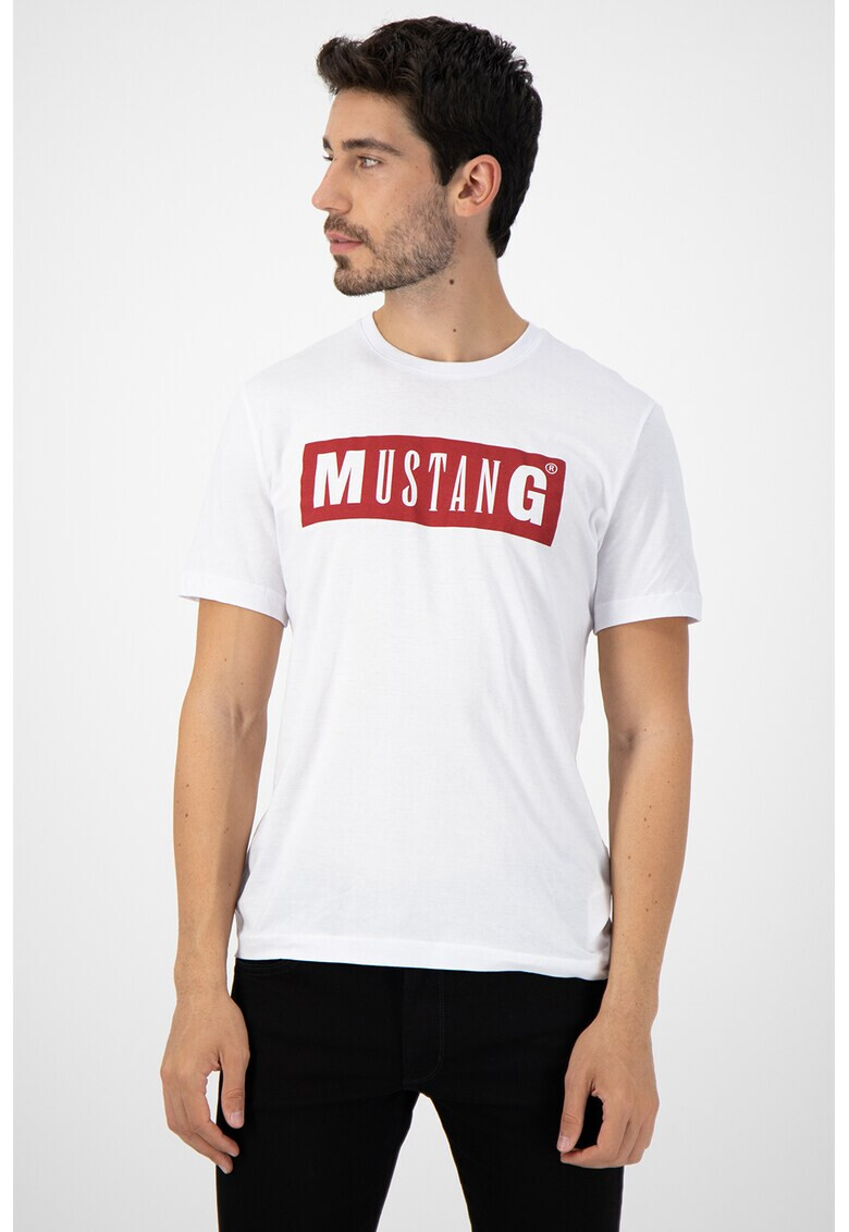 Mustang Tricou cu decolteu la baza gatului si imprimeu logo 1 - Pled.ro