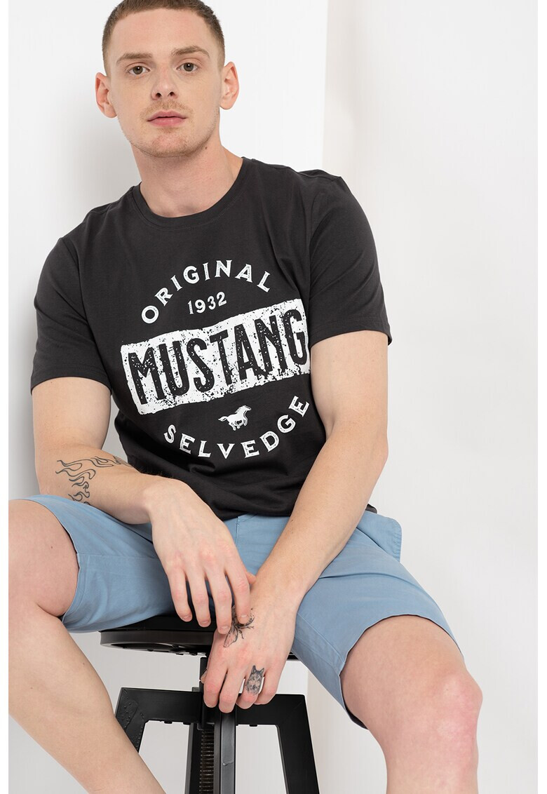 Mustang Tricou cu decolteu la baza gatului si logo Alex - Pled.ro