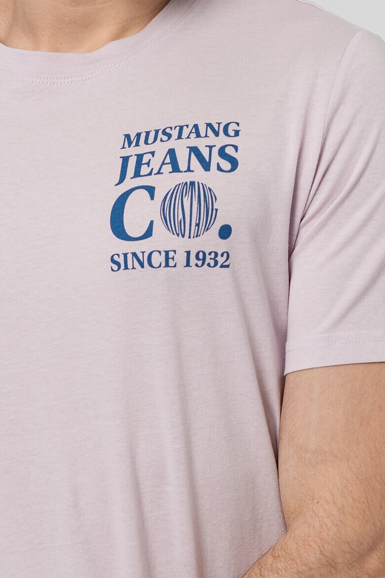 Mustang Tricou cu decolteu la baza gatului si logo pe piept Austin - Pled.ro