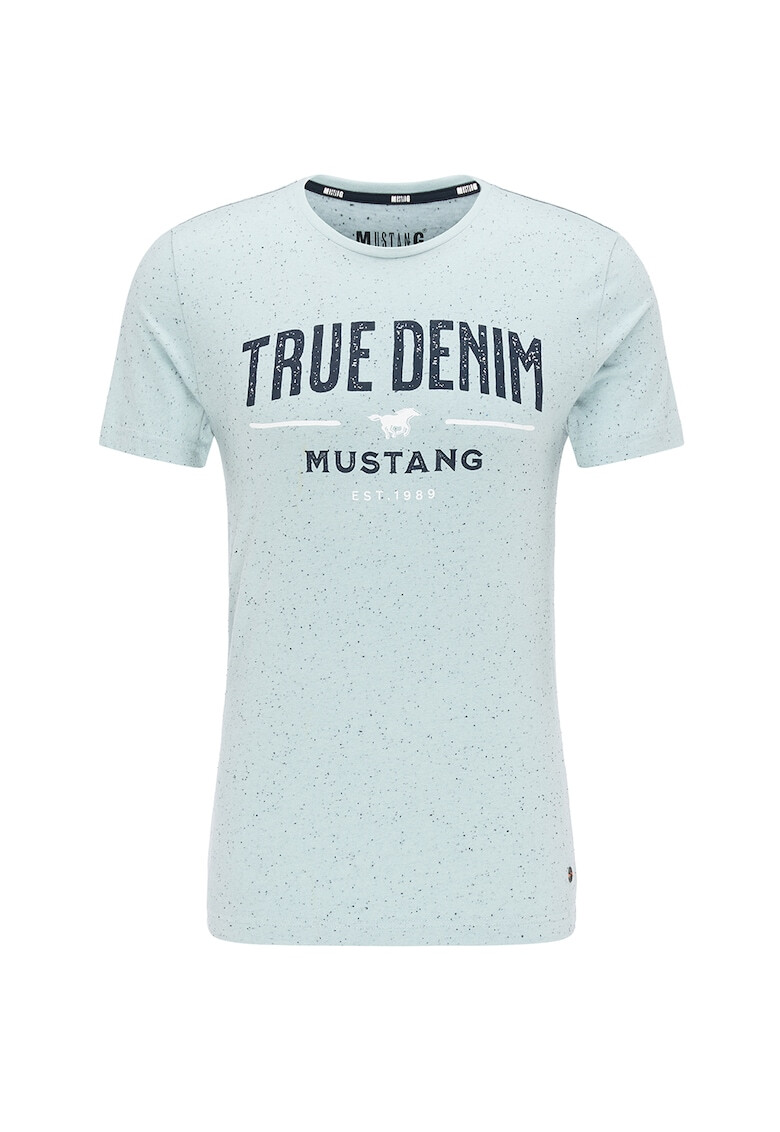 Mustang Tricou cu decolteu la baza gatului si nopeuri Aaron - Pled.ro