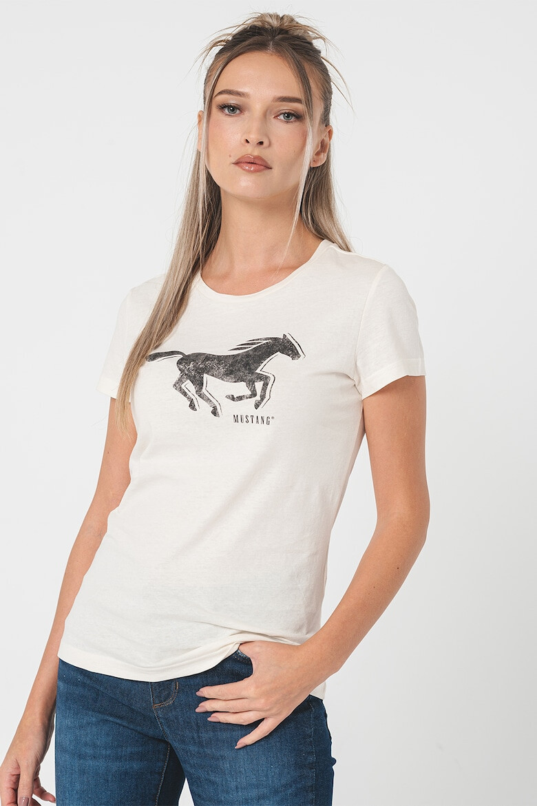 Mustang Tricou cu imprimeu logo - Pled.ro