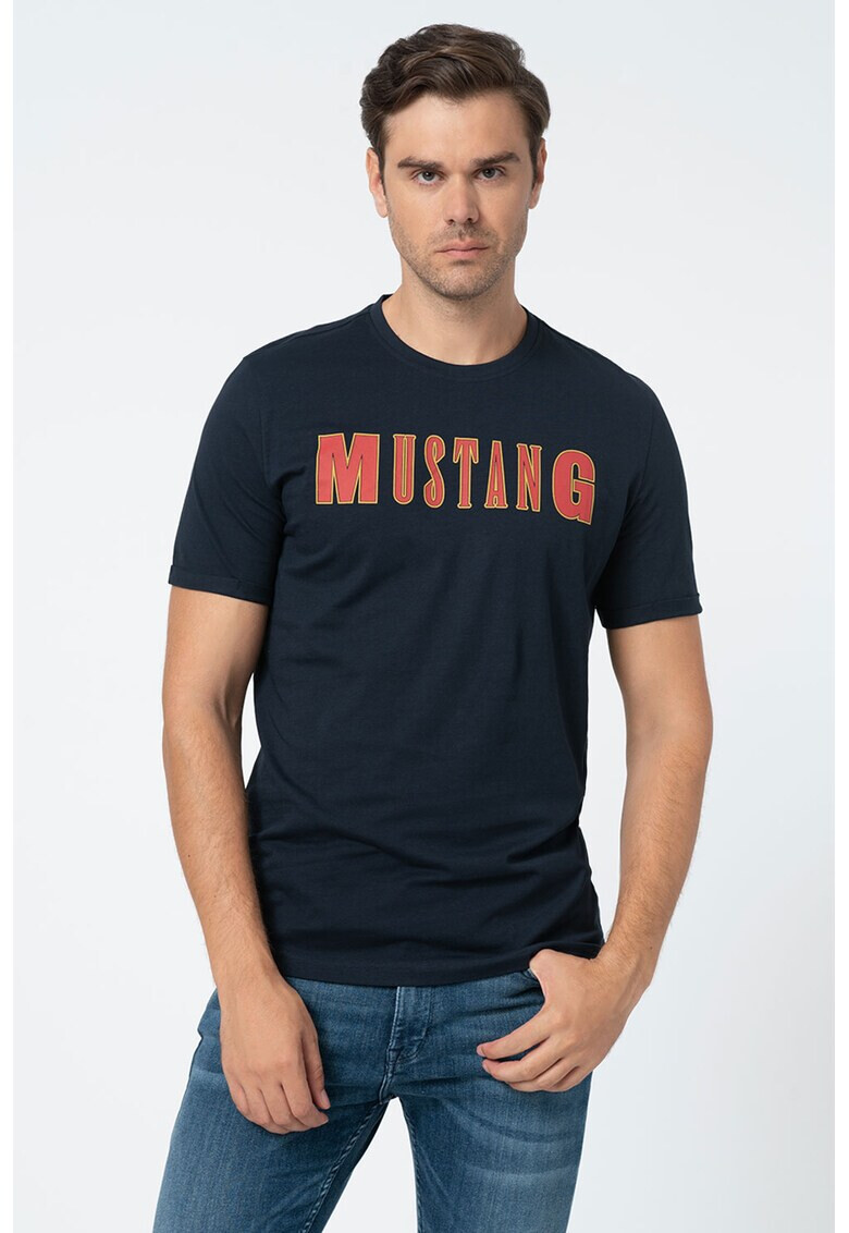 Mustang Tricou cu decolteu la baza gatului si imprimeu logo Alex - Pled.ro