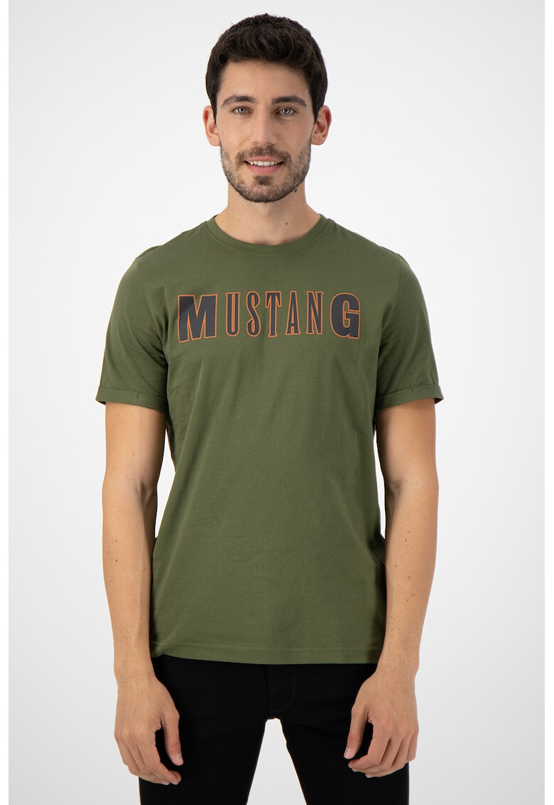 Mustang Tricou cu decolteu la baza gatului si imprimeu logo Alex - Pled.ro