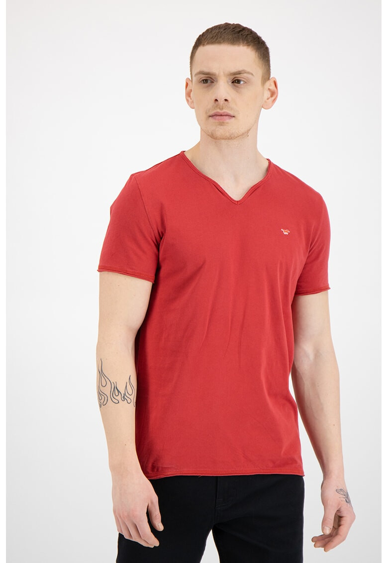 Mustang Tricou din bumbac cu decolteu in V - Pled.ro