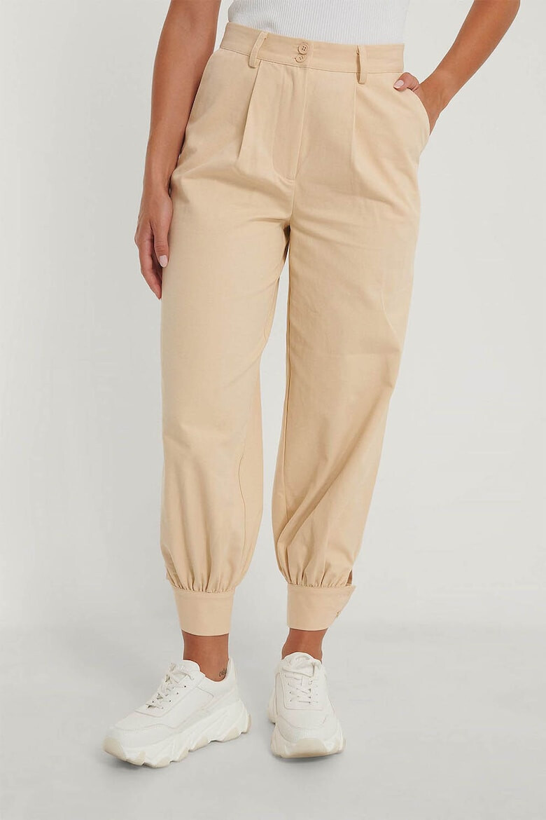 NA-KD Pantaloni crop cu detalii plisate - Pled.ro