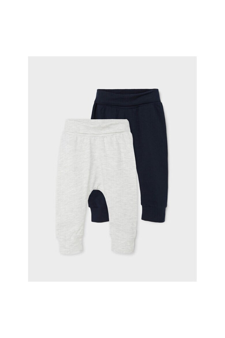 NAME IT Set 2 perechi pantaloni copii 804957 Gri/Bleumarin Bumbac - Pled.ro