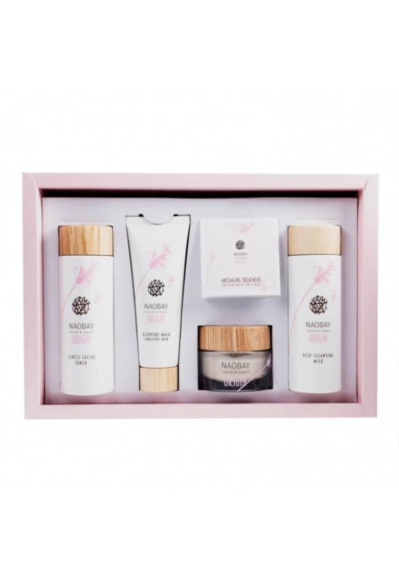 NAOBAY Set Origin Femei: Masca regeneranta 75 ml + Lotiune tonica delicata 150 ml + Crema hidratanta 50 ml + Lapte demachiant 150 ml - Pled.ro