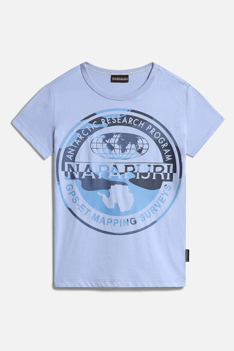 Napapijri Tricou cu decolteu la baza gatului si imprimeu logo supradimensionat Telefre - Pled.ro