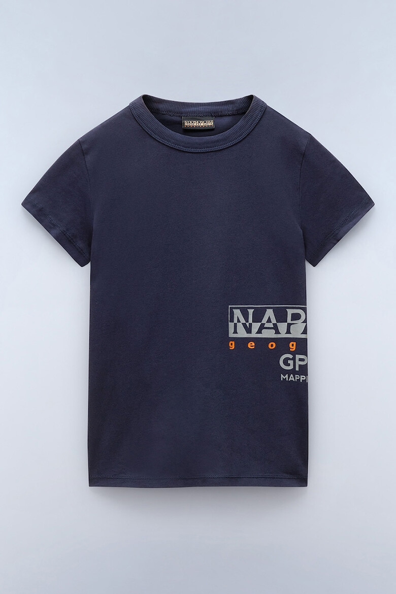 Napapijri Tricou cu decolteu la baza gatului si logo - Pled.ro