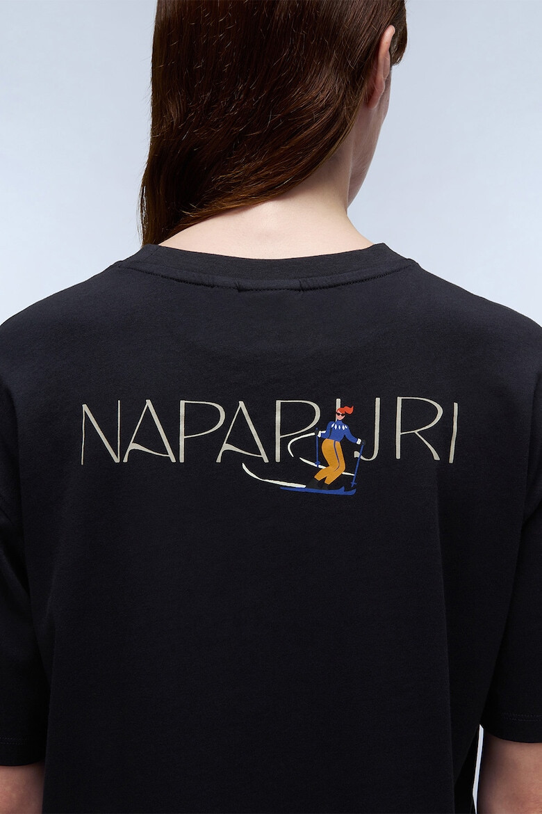 Napapijri Tricou lejer cu decolteu la baza gatului si logo - Pled.ro