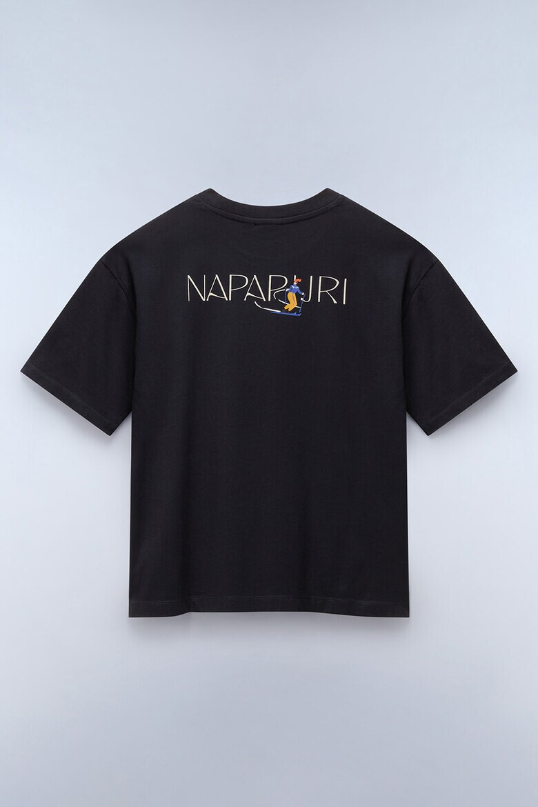 Napapijri Tricou lejer cu decolteu la baza gatului si logo - Pled.ro