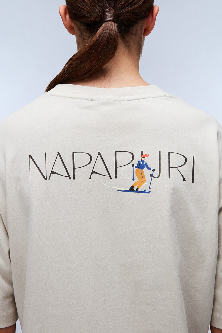 Napapijri Tricou lejer cu decolteu la baza gatului si logo - Pled.ro