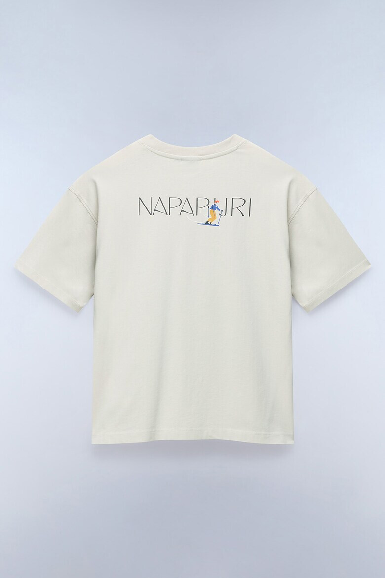 Napapijri Tricou lejer cu decolteu la baza gatului si logo - Pled.ro