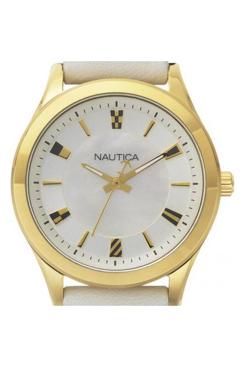 Nautica Ceas dama Inox/Piele naturala Auriu/Alb - Pled.ro