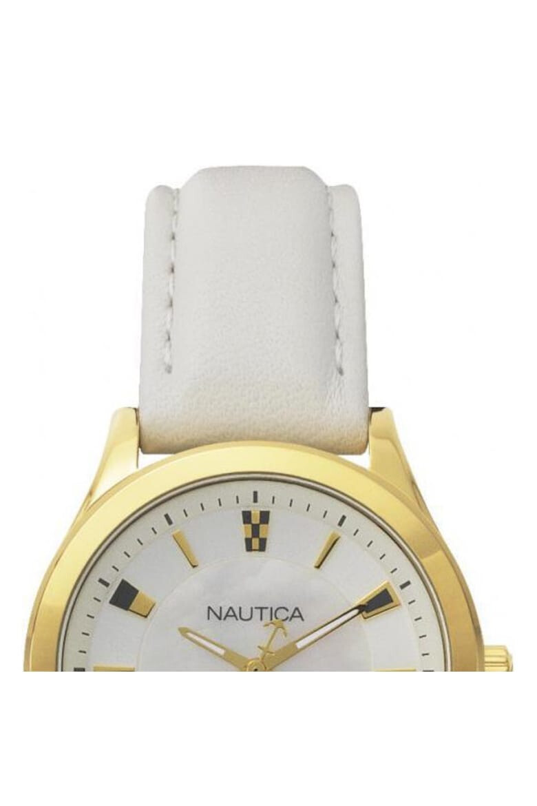 Nautica Ceas dama Inox/Piele naturala Auriu/Alb - Pled.ro