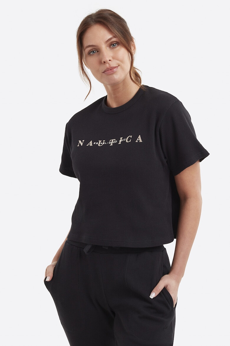 Nautica Tricou cu striatii si imprimeu logo Ursa - Pled.ro