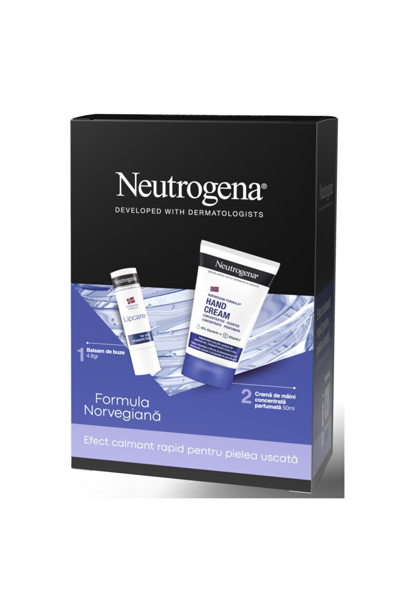 Neutrogena Set cadou : Balsam de Buze 4.8gr + Crema de maini concentrata parfumata 50 ml - Pled.ro