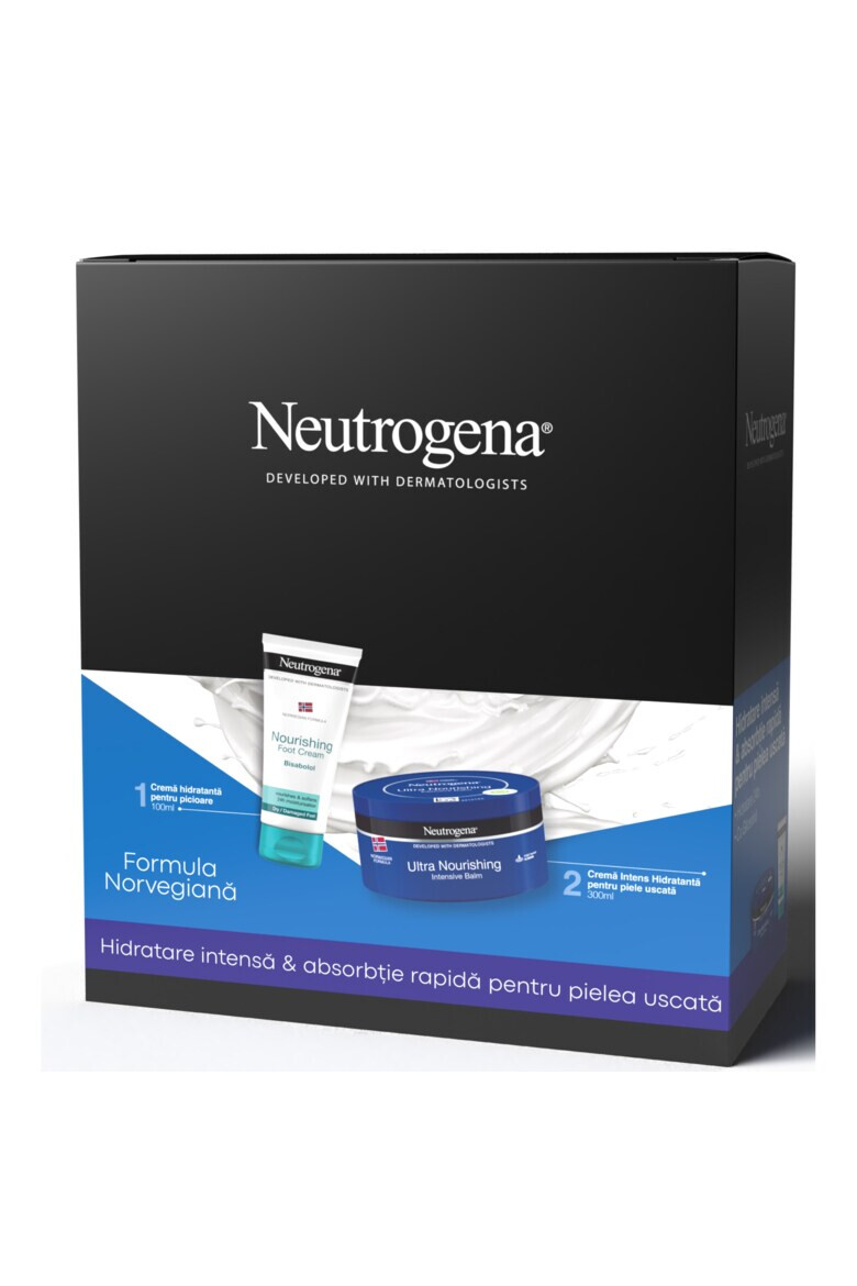 Neutrogena Set cadou : Crema de corp Ultra Nourishing Intensive pentru piele uscata 300 ml + Crema hidranta de picioare 100 ml - Pled.ro