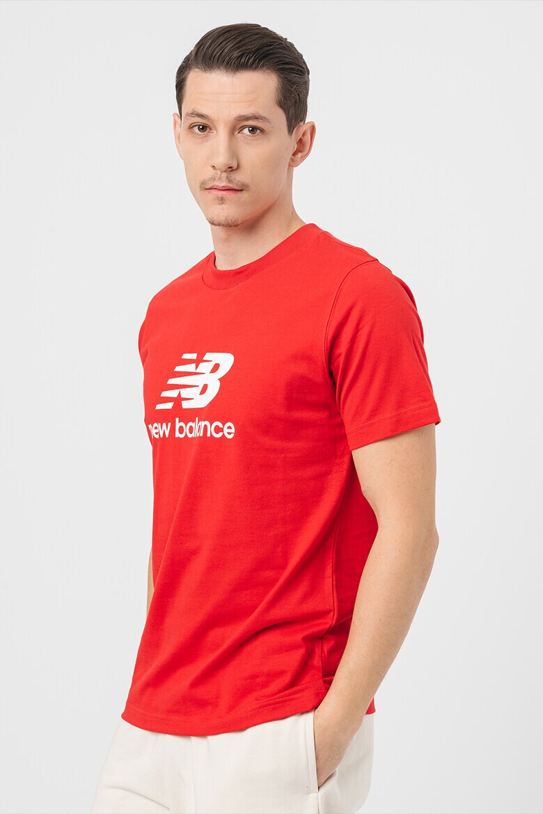 New Balance Tricou cu decolteu la baza gatului si logo - Pled.ro