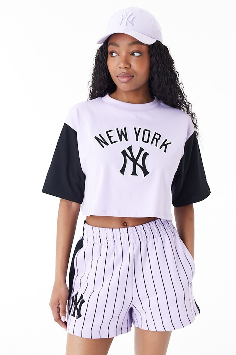 New Era Tricou crop cu maneci cazute New York Yankees - Pled.ro