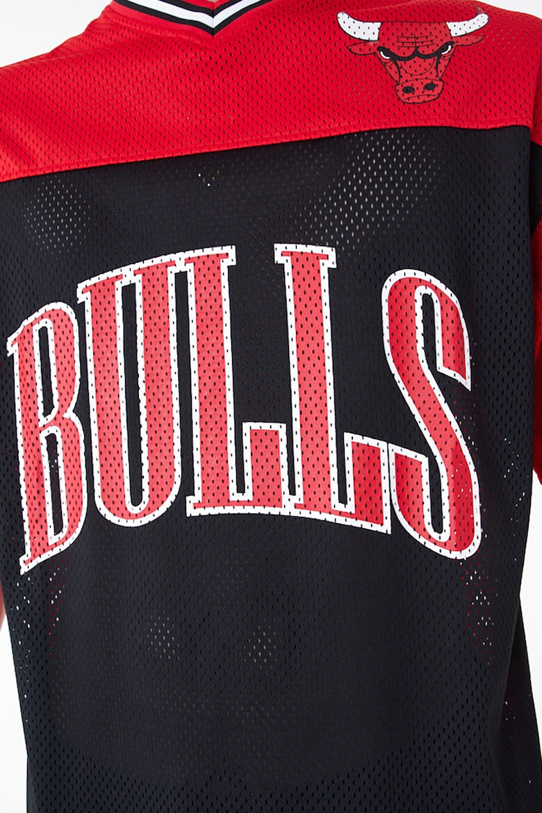 New Era Tricou cu decolteu in V si imprimeu logo Chicago Bulls Rosu Negru - Pled.ro