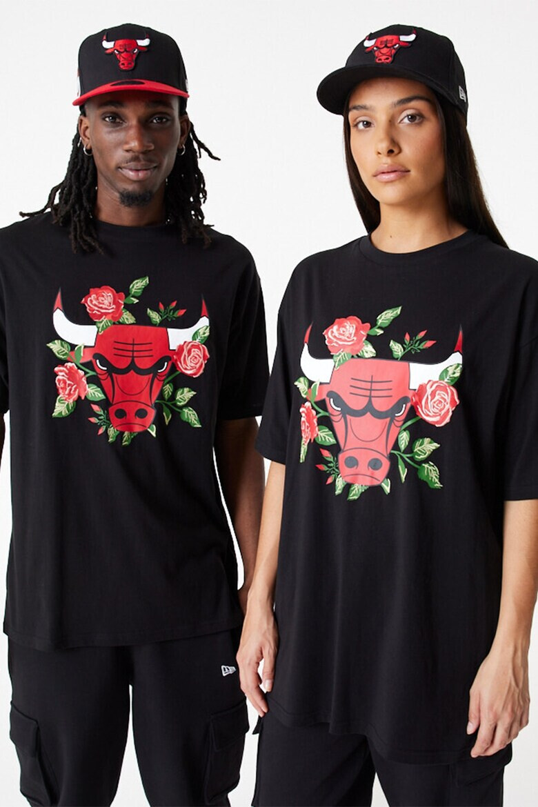 New Era Tricou supradimensionat unisex cu model grafic si floral Chicago Bulls - Pled.ro