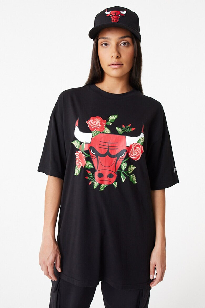 New Era Tricou supradimensionat unisex cu model grafic si floral Chicago Bulls - Pled.ro