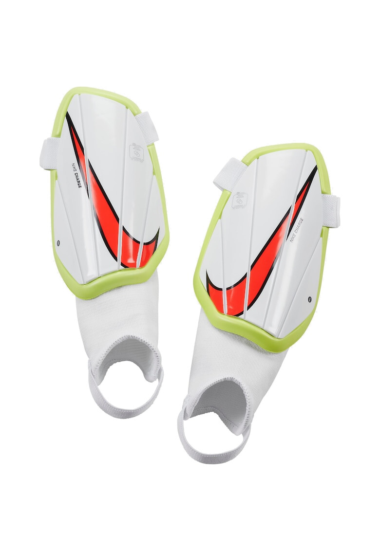 Nike Aparatori fotbal Charge pentru copii White/Volt/Bright Crimson - Pled.ro