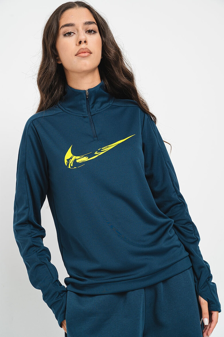 Nike Bluza de trening cu tehnologie Dri-FIT si fenta cu fermoar pentru alergare Swoosh - Pled.ro