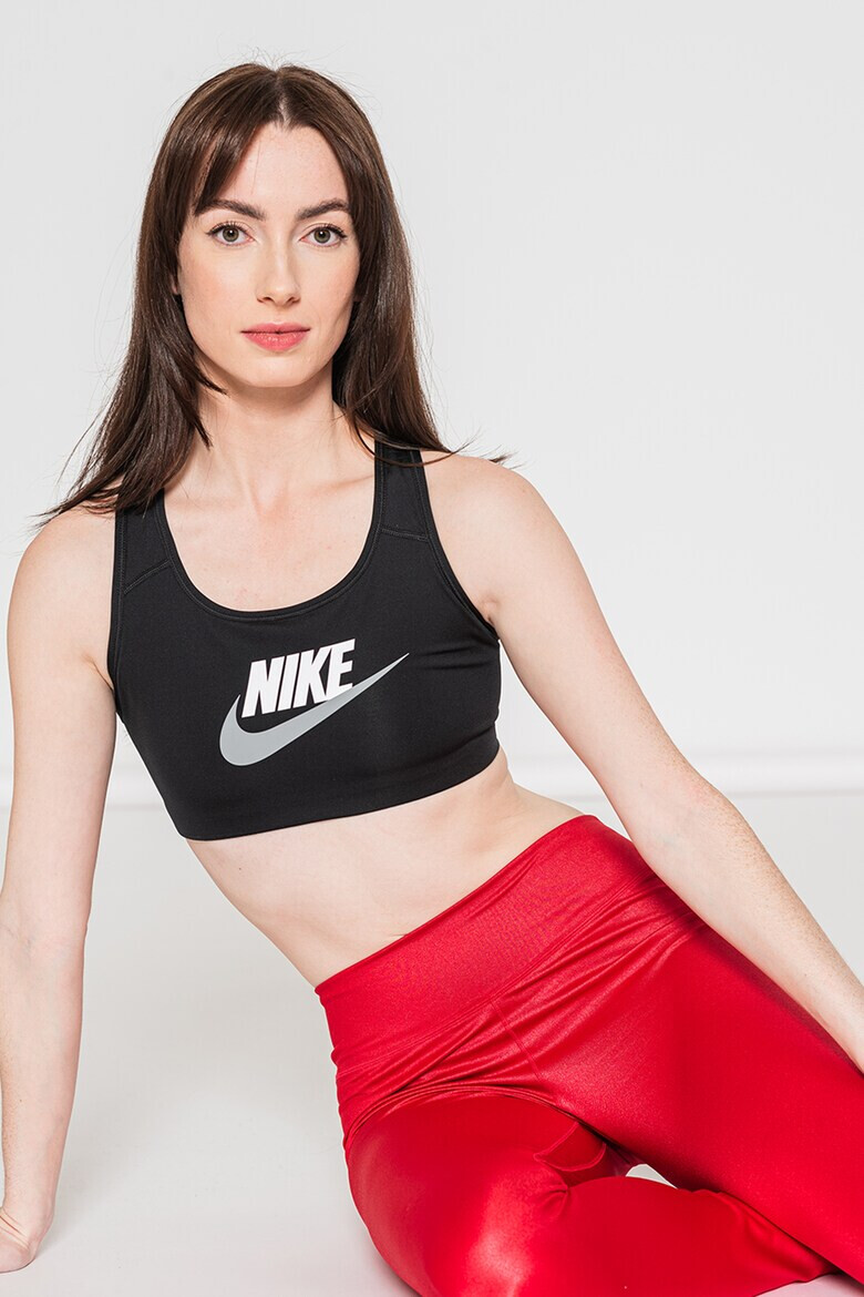 Nike Bustiera cu tehnologie Dri-FIt si imprimeu logo pentru fitness Swoosh - Pled.ro