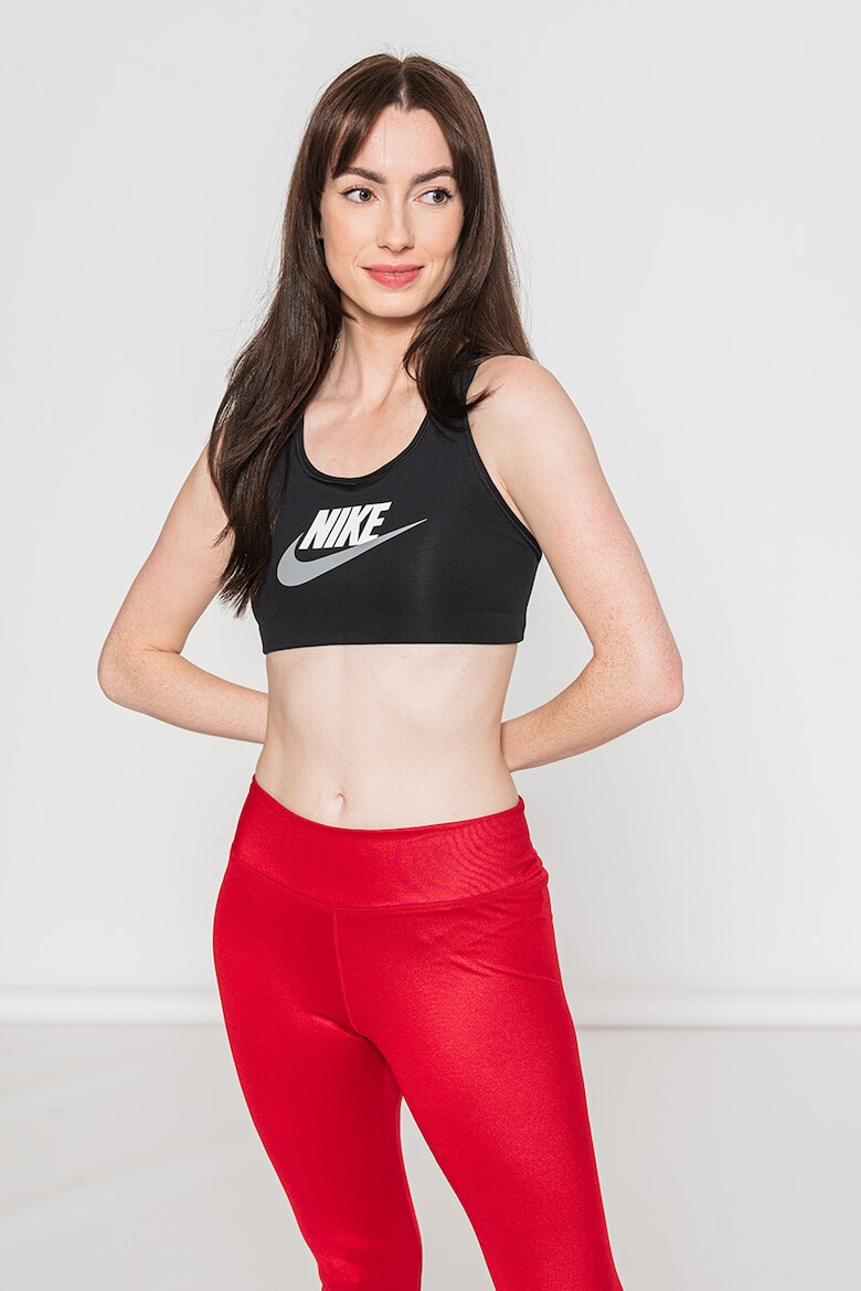 Nike Bustiera cu tehnologie Dri-FIt si imprimeu logo pentru fitness Swoosh - Pled.ro