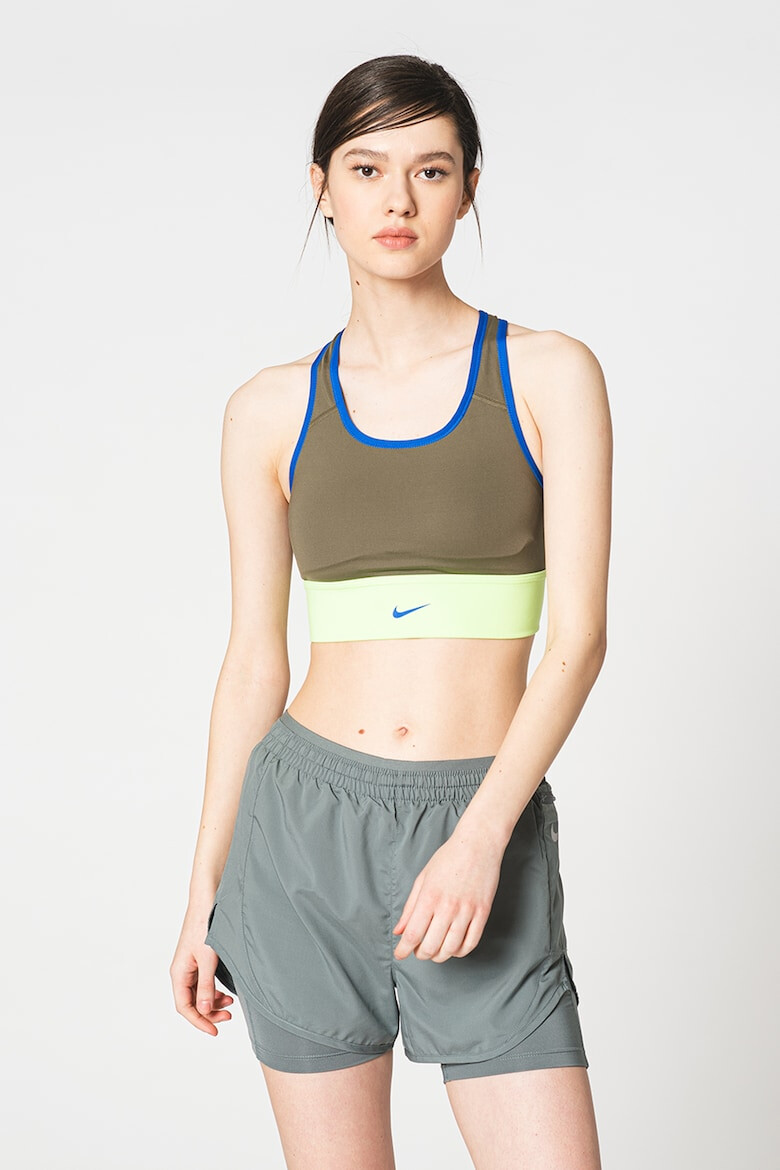 Nike Bustiera cu tehnologie Dri-FIT logo si spate decupat pentru fitness - Pled.ro