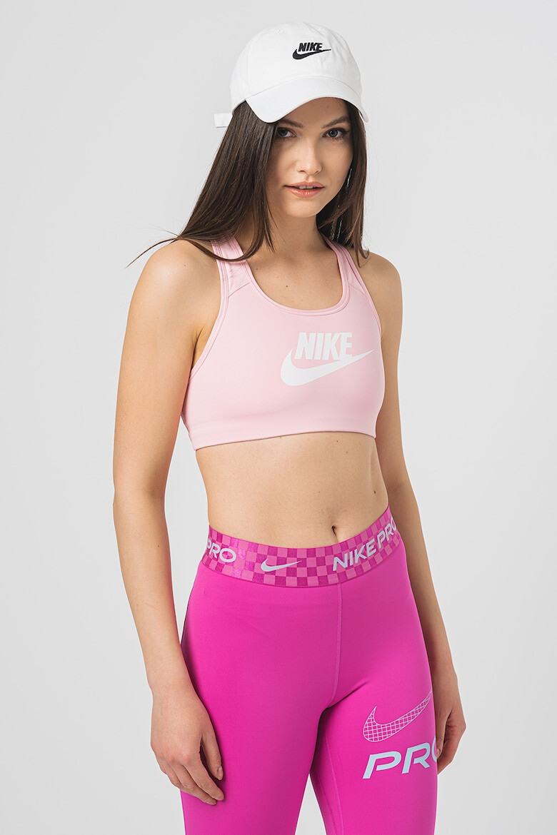 Nike Bustiera cu tehnologie Dri-FIt si imprimeu logo pentru fitness Swoosh - Pled.ro