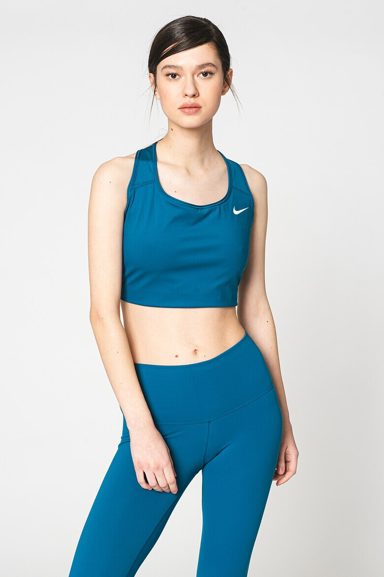 Nike Bustiera cu tehnologie Dri Fit si suport mediu pentru antrenament Swoosh - Pled.ro