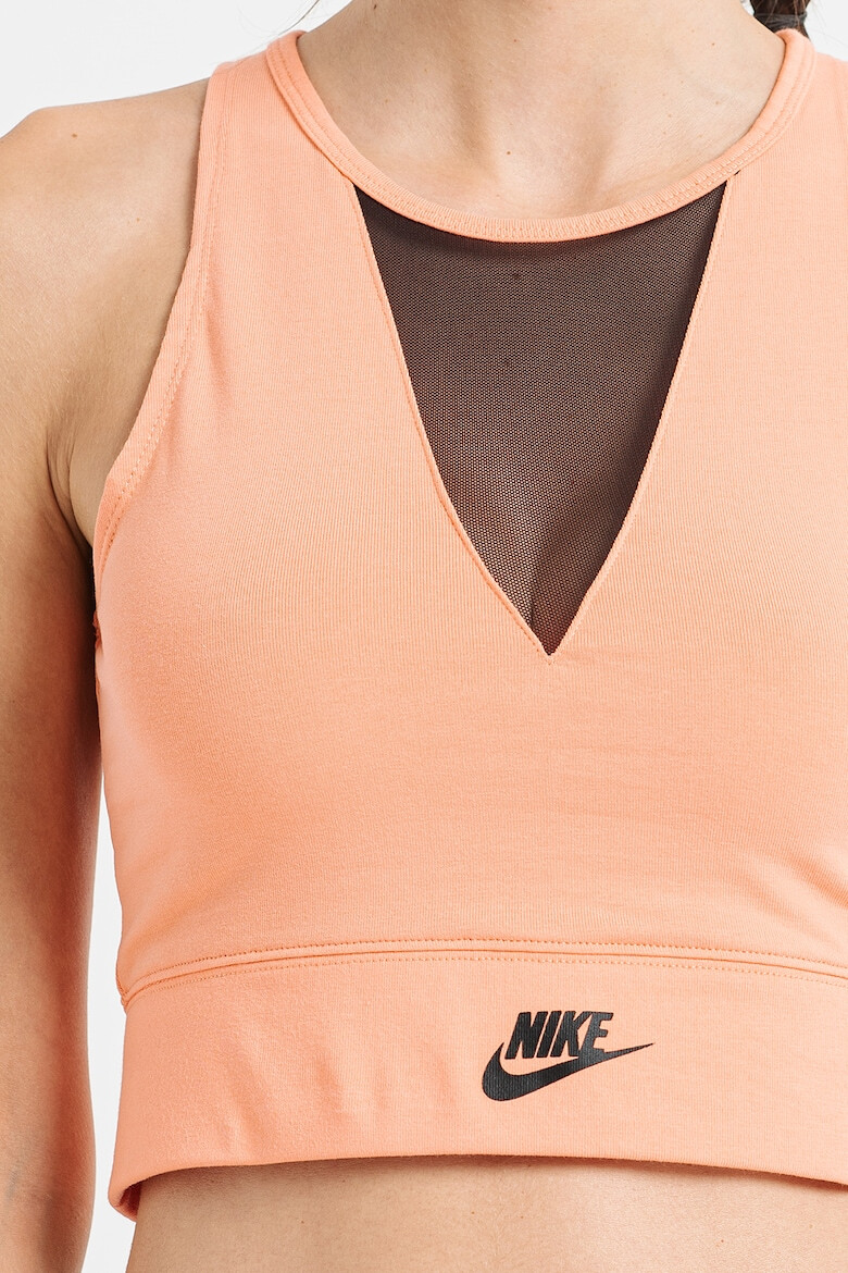 Nike Top crop cu garnituri semitransparente Sportswear - Pled.ro