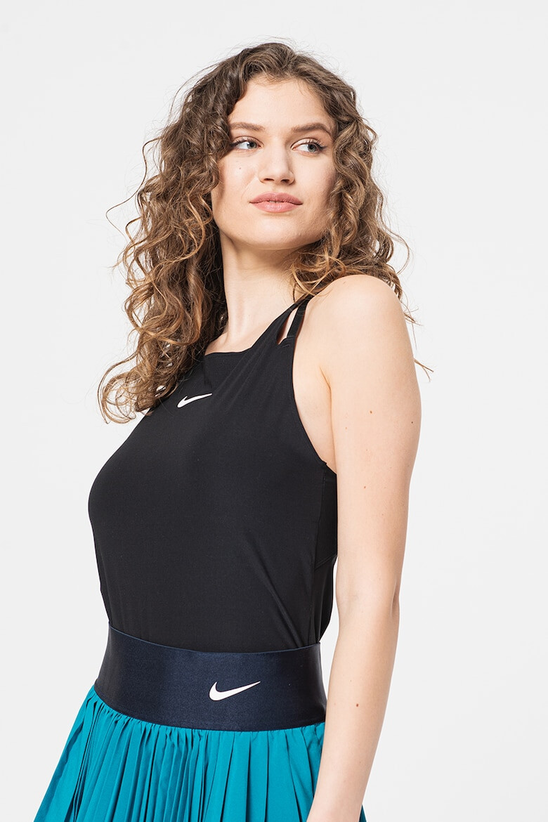 Nike Top cu tehnologie Dri-Fit si spate decupat pentru tenis Advantage - Pled.ro