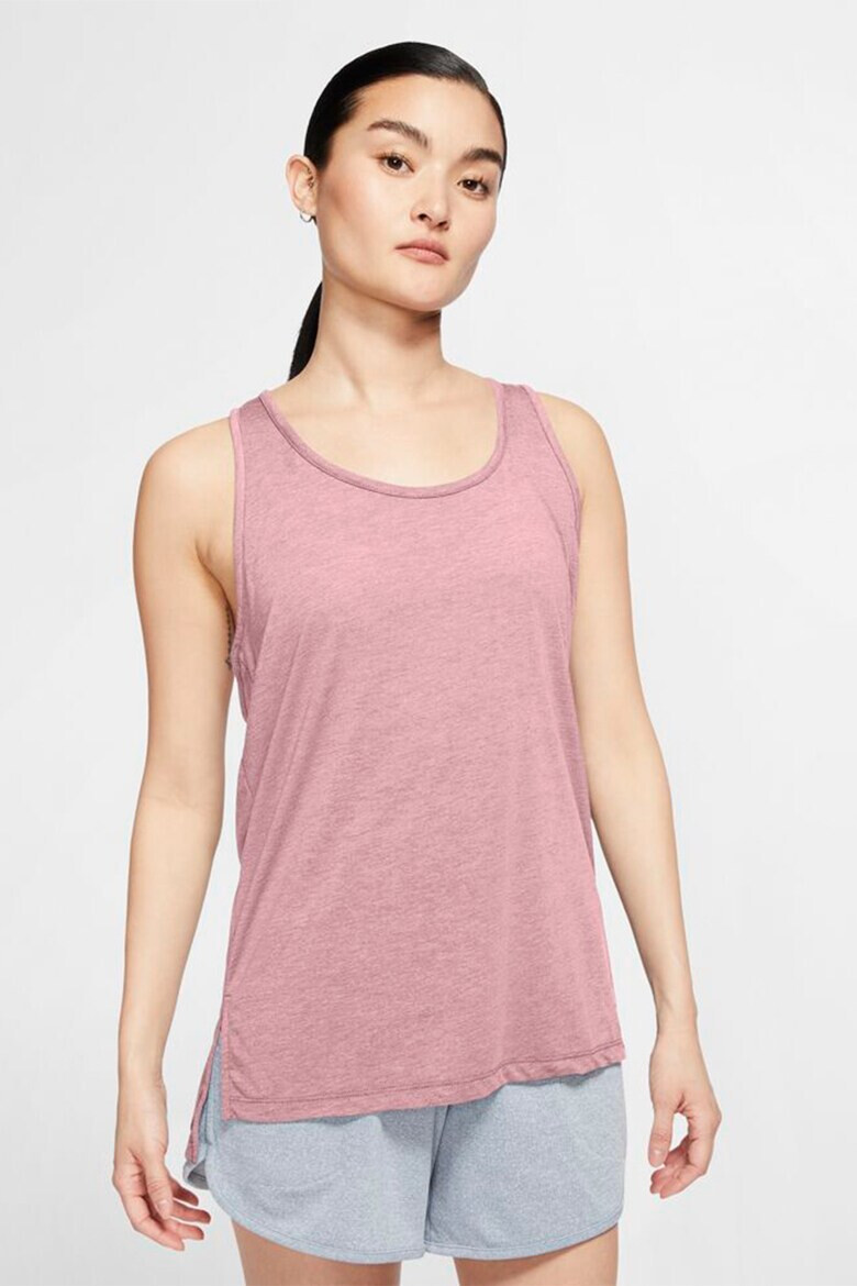 Nike Top cu tehnologie Dri-Fit si spate decupat pentru yoga Layer - Pled.ro