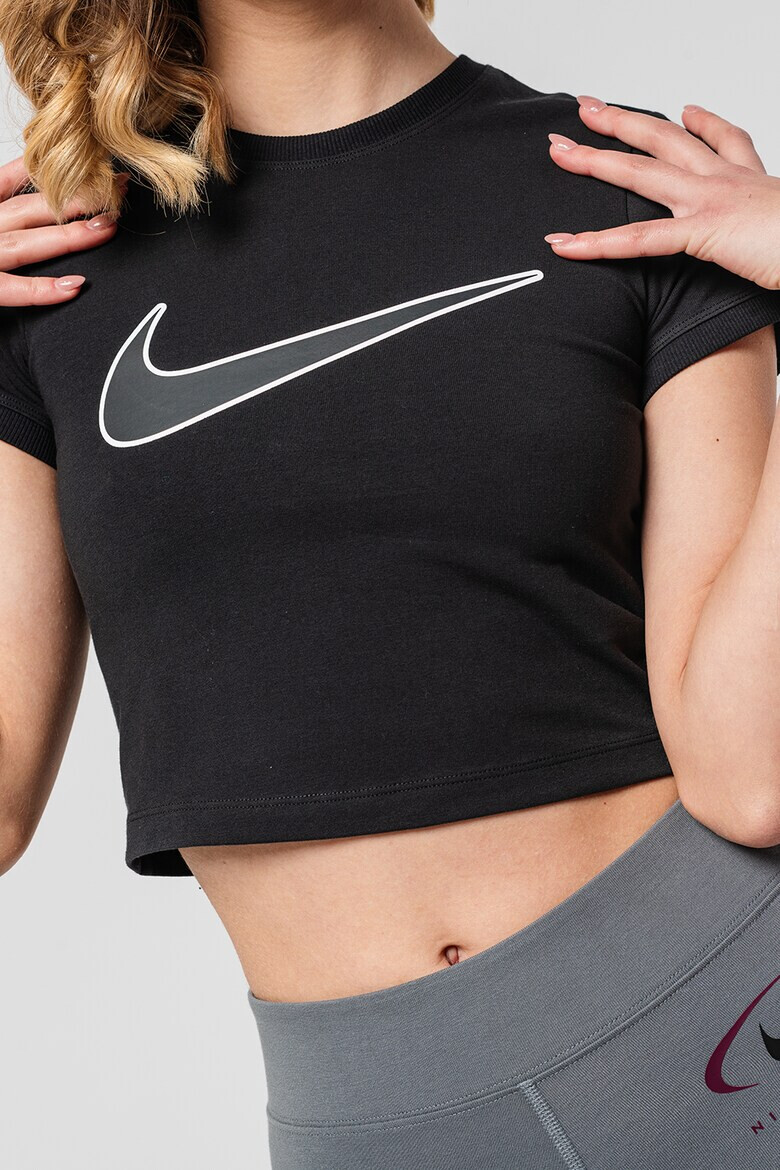 Nike Tricou crop cu imprimeu logo - Pled.ro