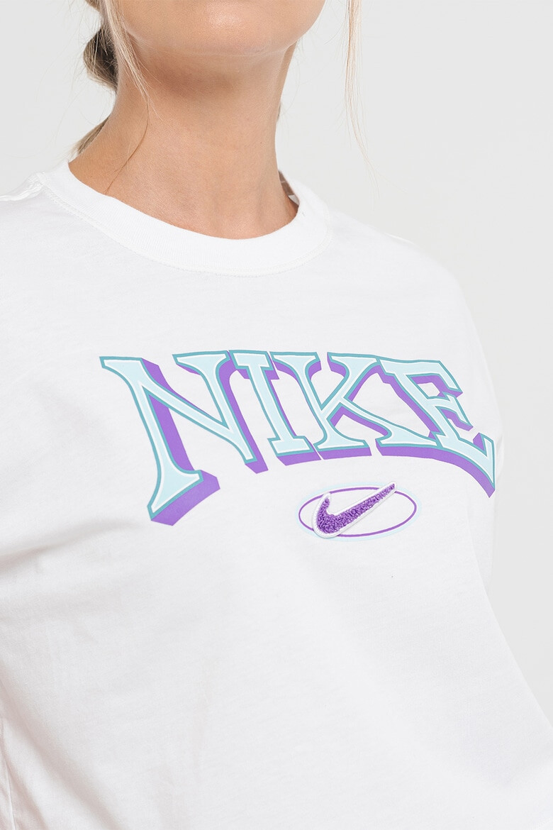 Nike Tricou crop cu imprimeu logo - Pled.ro