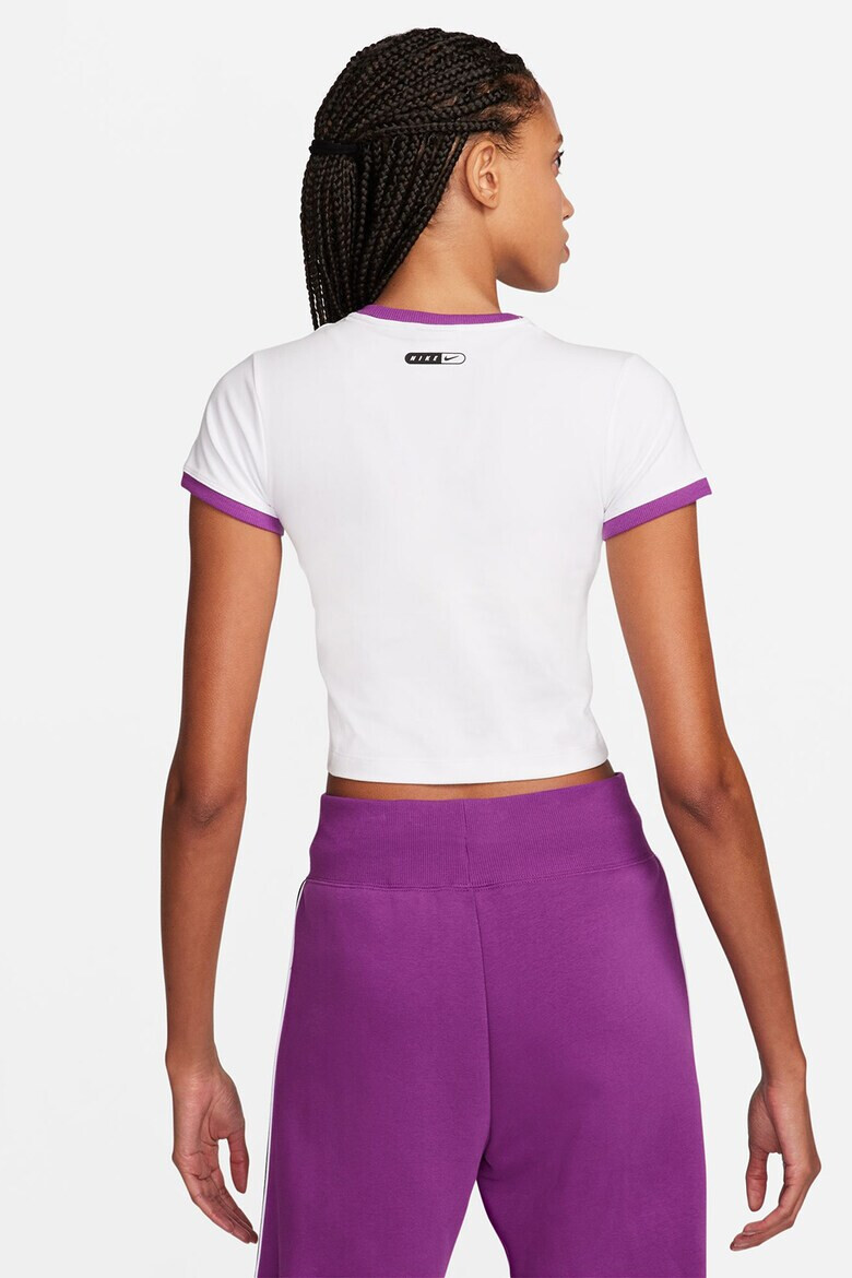 Nike Tricou crop cu imprimeu logo - Pled.ro