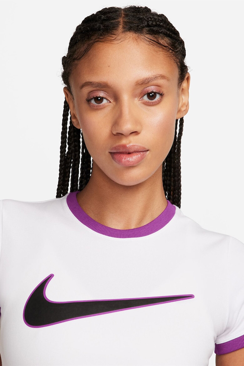 Nike Tricou crop cu imprimeu logo - Pled.ro