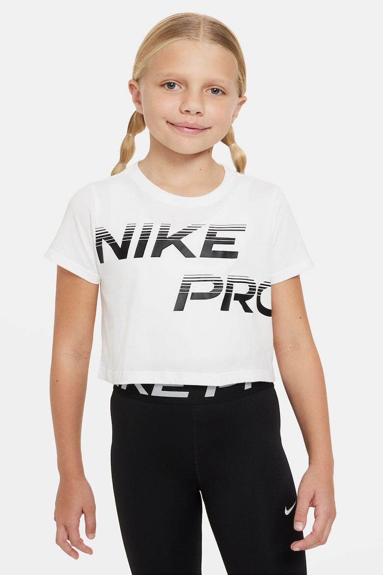 Nike Tricou crop cu imprimeu logo pentru antrenament - Pled.ro