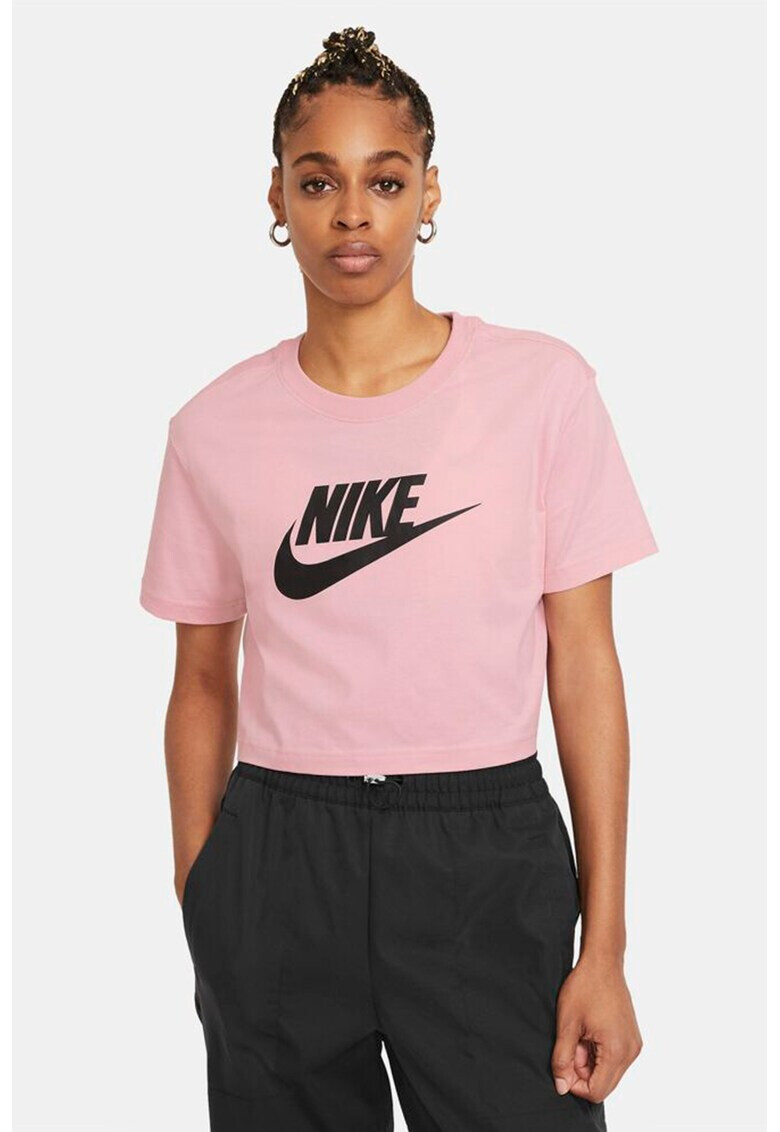 Nike Tricou crop de bumbac cu imprimeu logo Essentials - Pled.ro