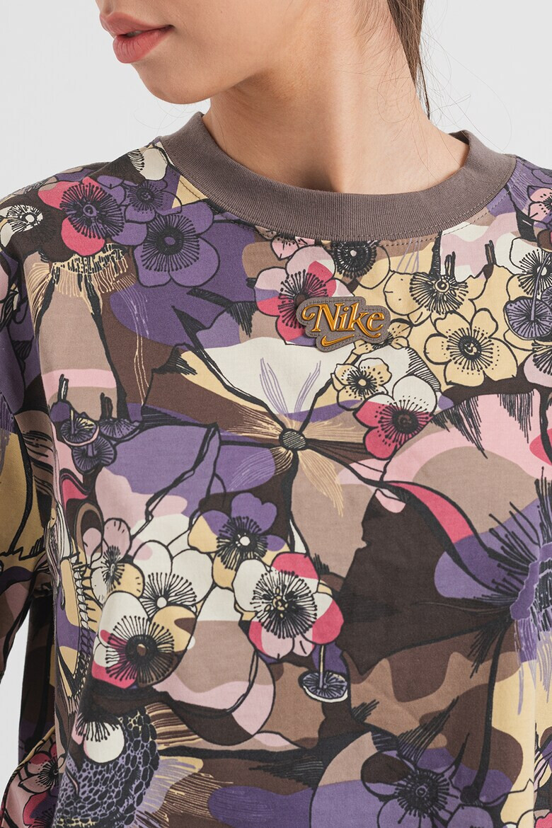 Nike Tricou crop cu model floral - Pled.ro