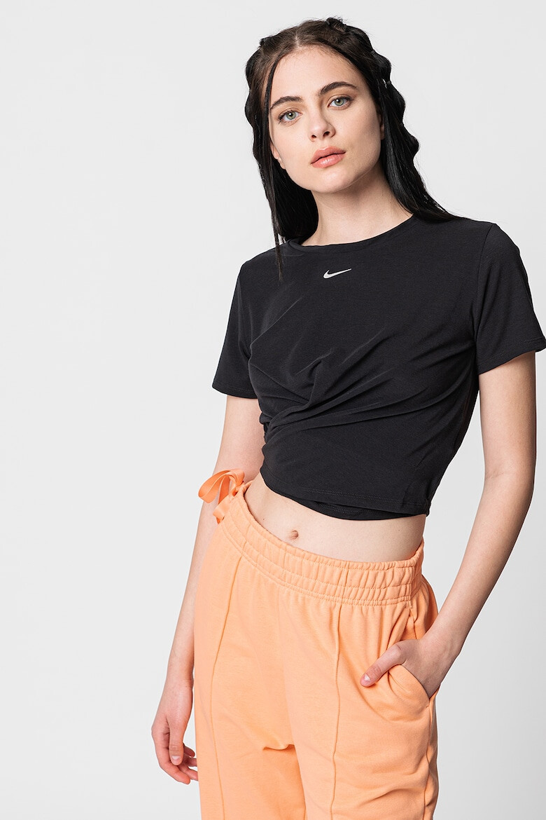 Nike Tricou crop cu model rasucit pentru antrenament One Luxe - Pled.ro