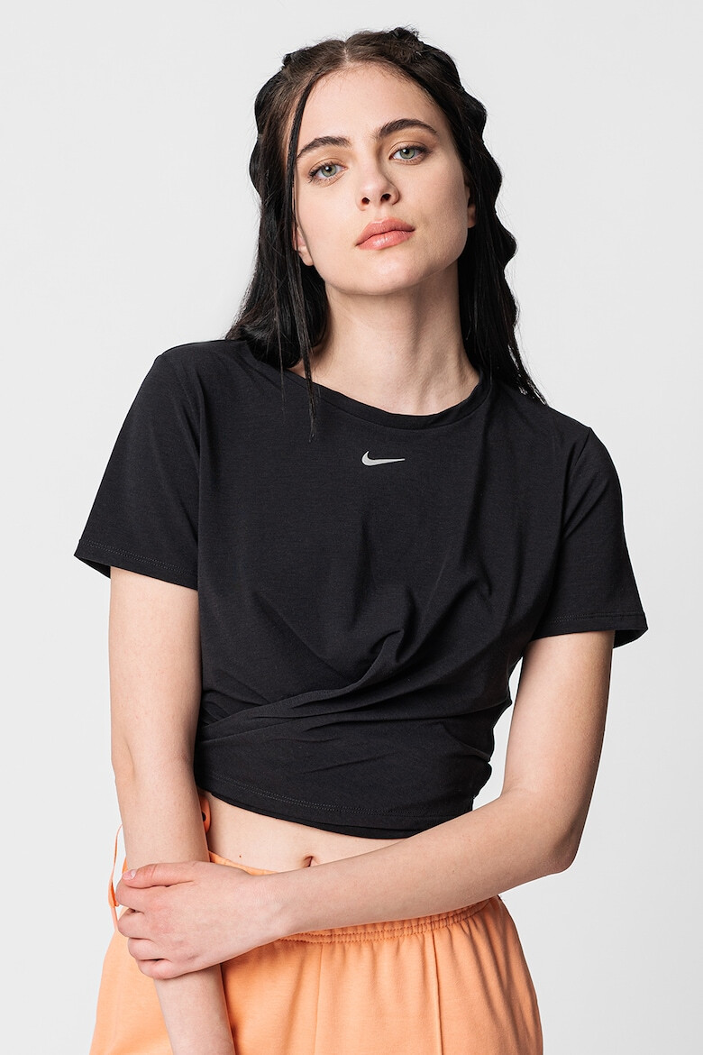 Nike Tricou crop cu model rasucit pentru antrenament One Luxe - Pled.ro